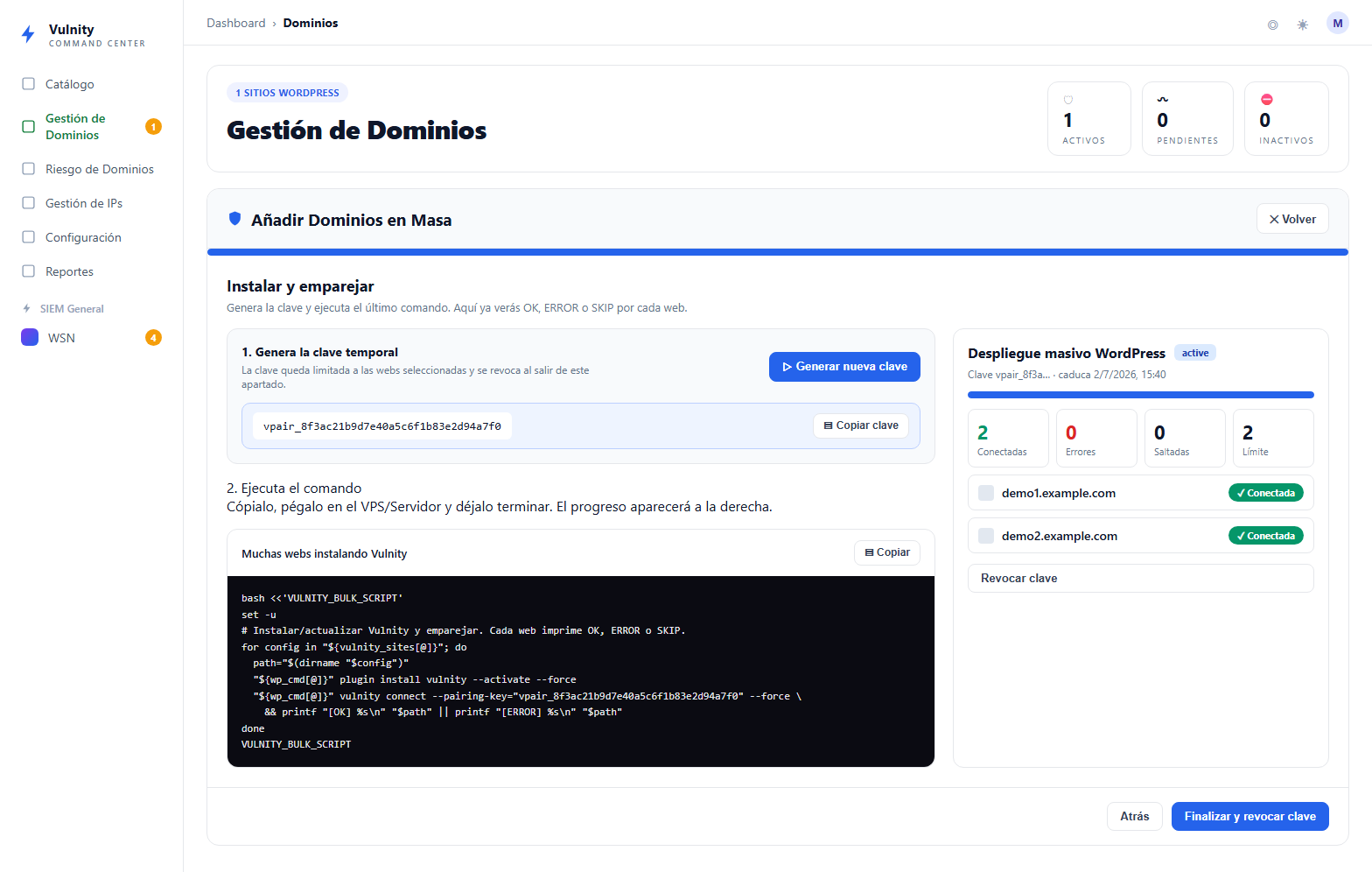 Generate the temporary key and track pairing progress