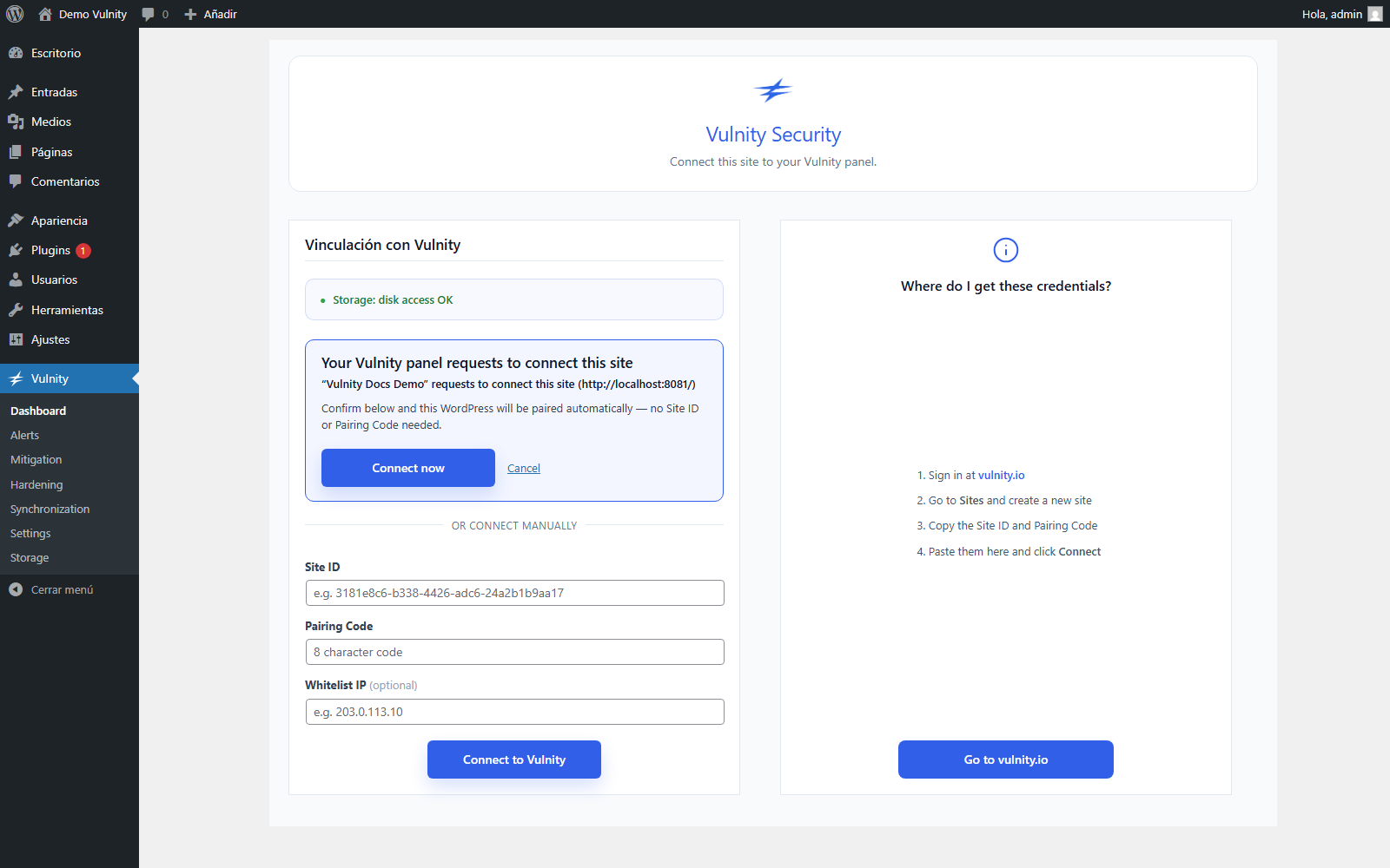 Assisted connection confirmation in the plugin