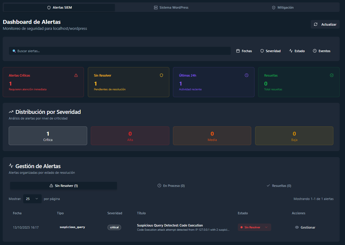 Alert management interface
